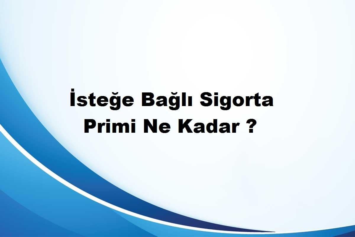 İsteğe Bağlı Sigorta Primi Ne Kadar 2020 SSK Sor
