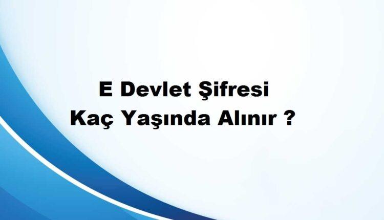 18 yaşından küçükler e devlet şifresi alabilir mi