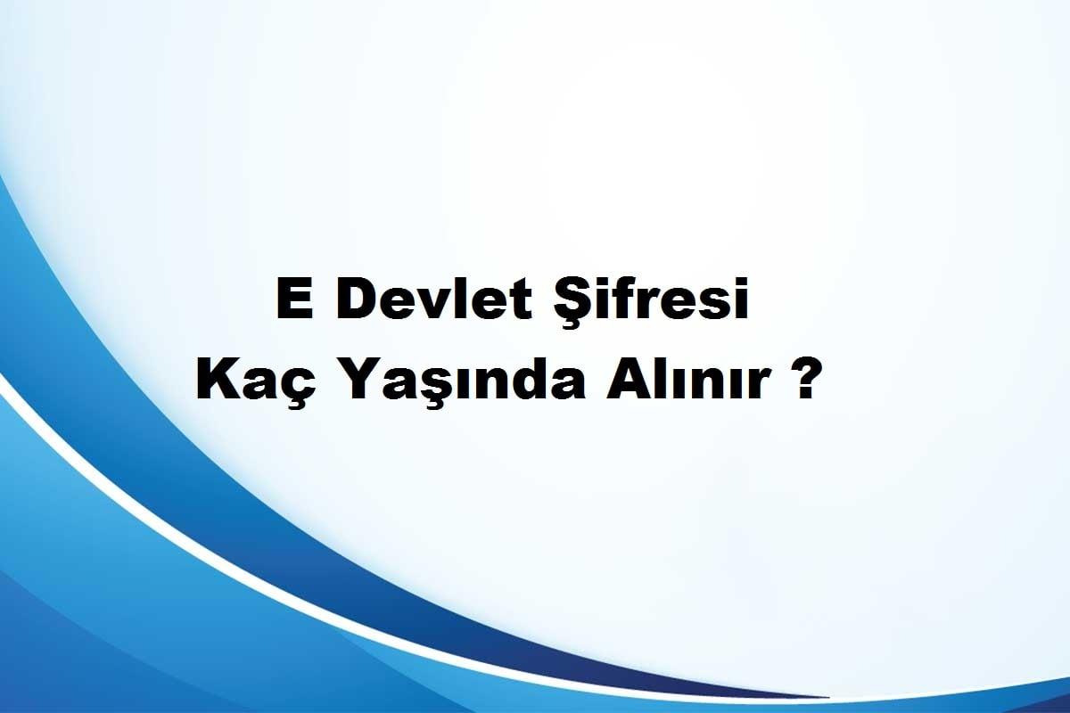 18 yaşından küçükler e devlet şifresi alabilir mi